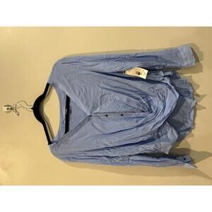 a.n.a True Vista Blue Draped Front Long Sleeve Blouse Women’s Medium